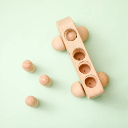 Montessori Beech Wood Wooden Bus Toy